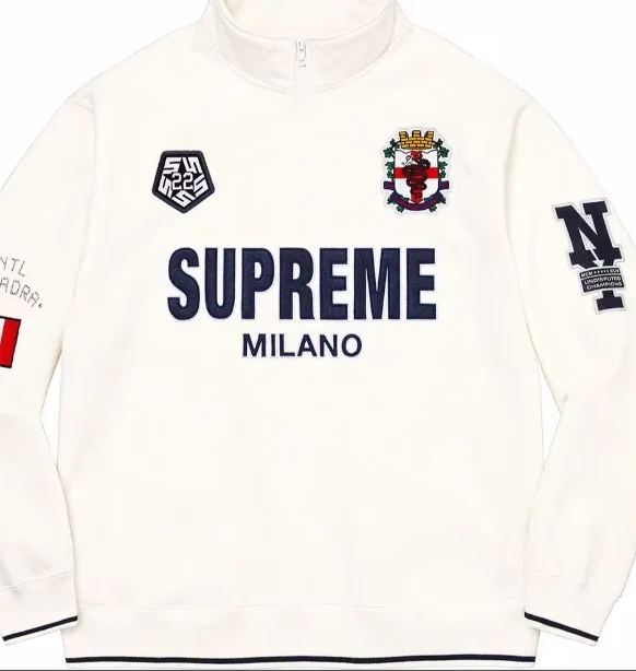 L 22FW Milano M White XL Black and Pullover Zip Hoodie Half Half S Milan Zip 0910